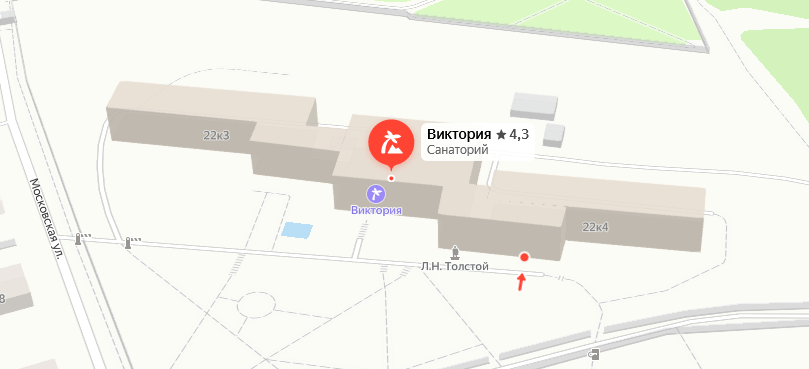 Санаторий «Виктория» на карте kislovodsk
