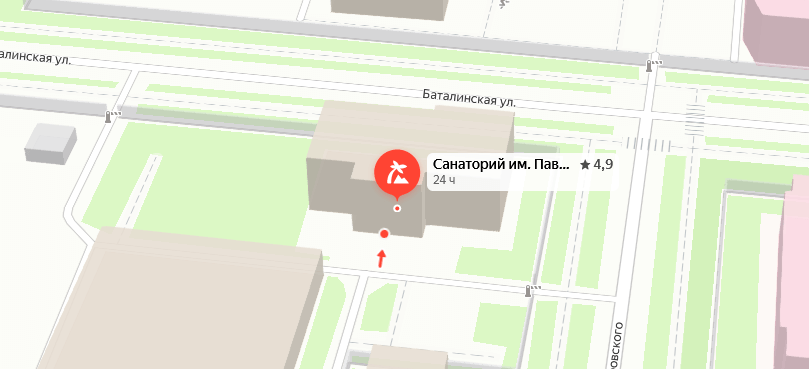 Санаторий «им. И.П. Павлова» на карте 
