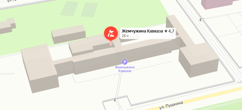 Санаторий «Жемчужина Кавказа» на карте zheleznovodsk